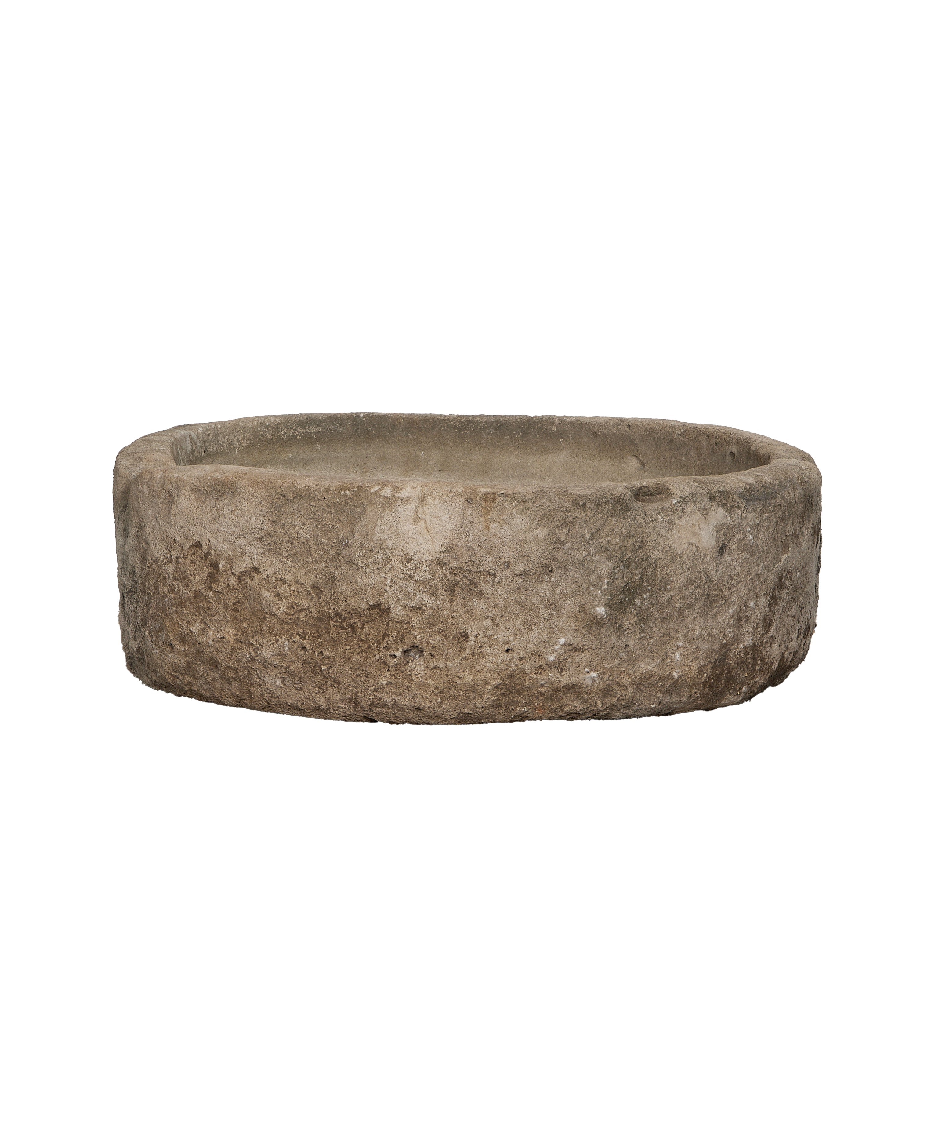 Vintage Indonesian limestone trough, oval