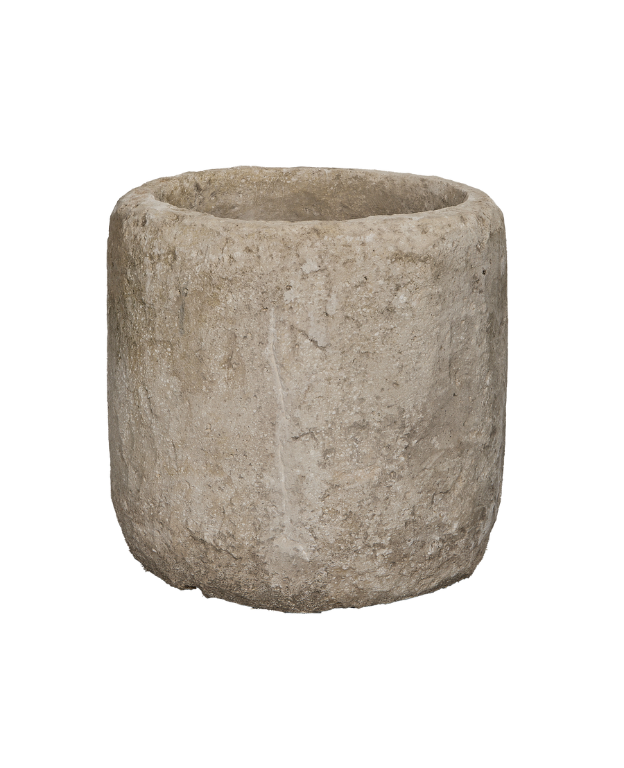 Vintage round limestone trough