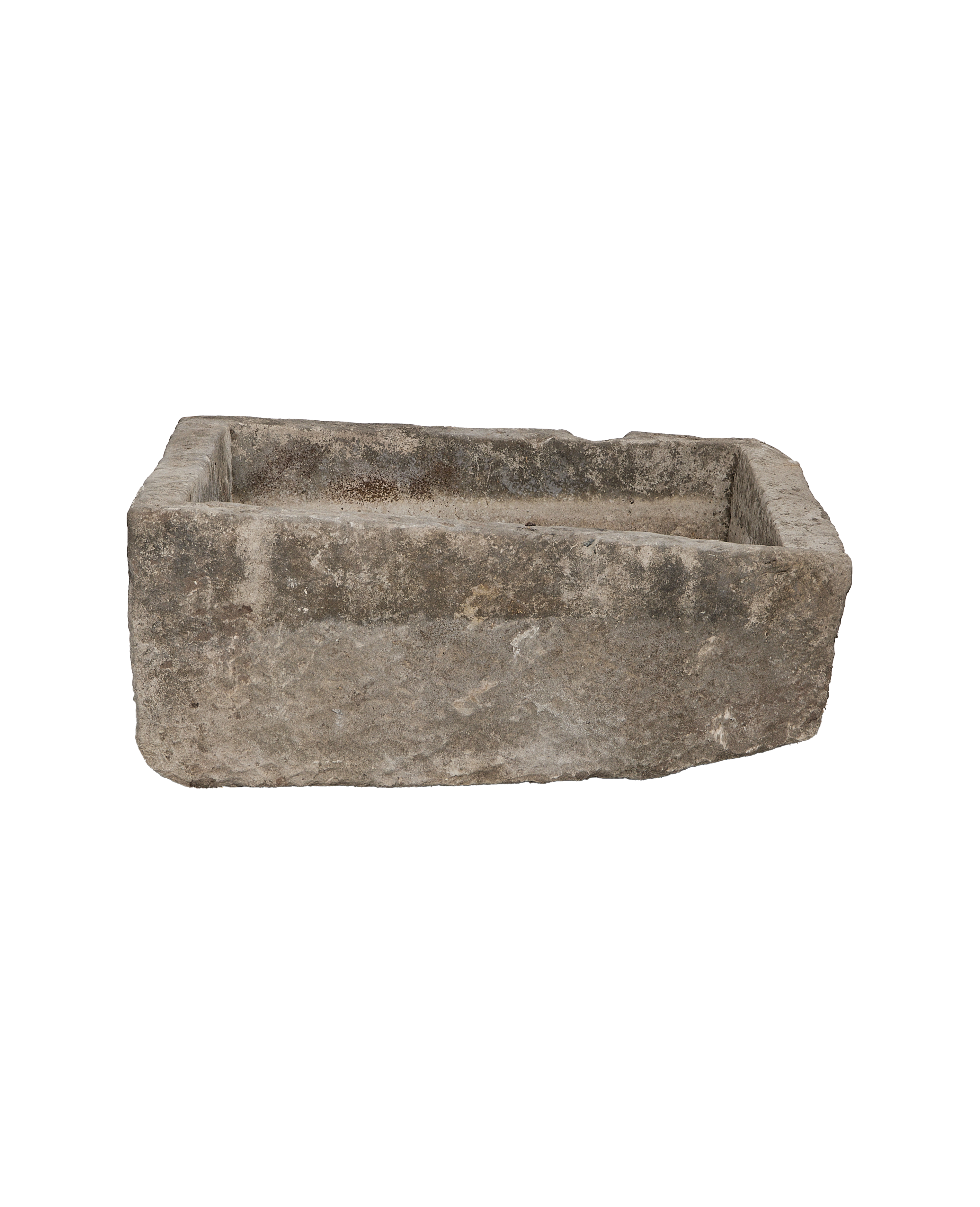 Vintage rectangular limestone trough
