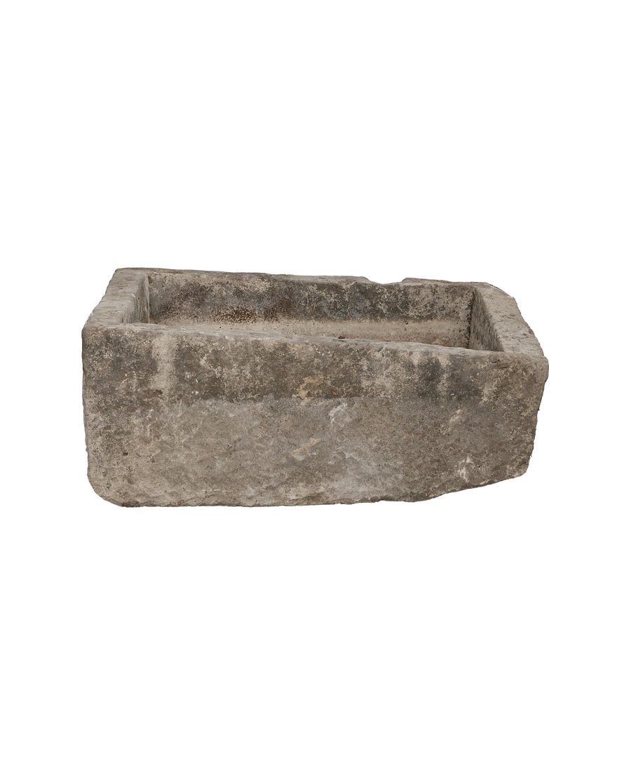 Vintage rectangular limestone trough