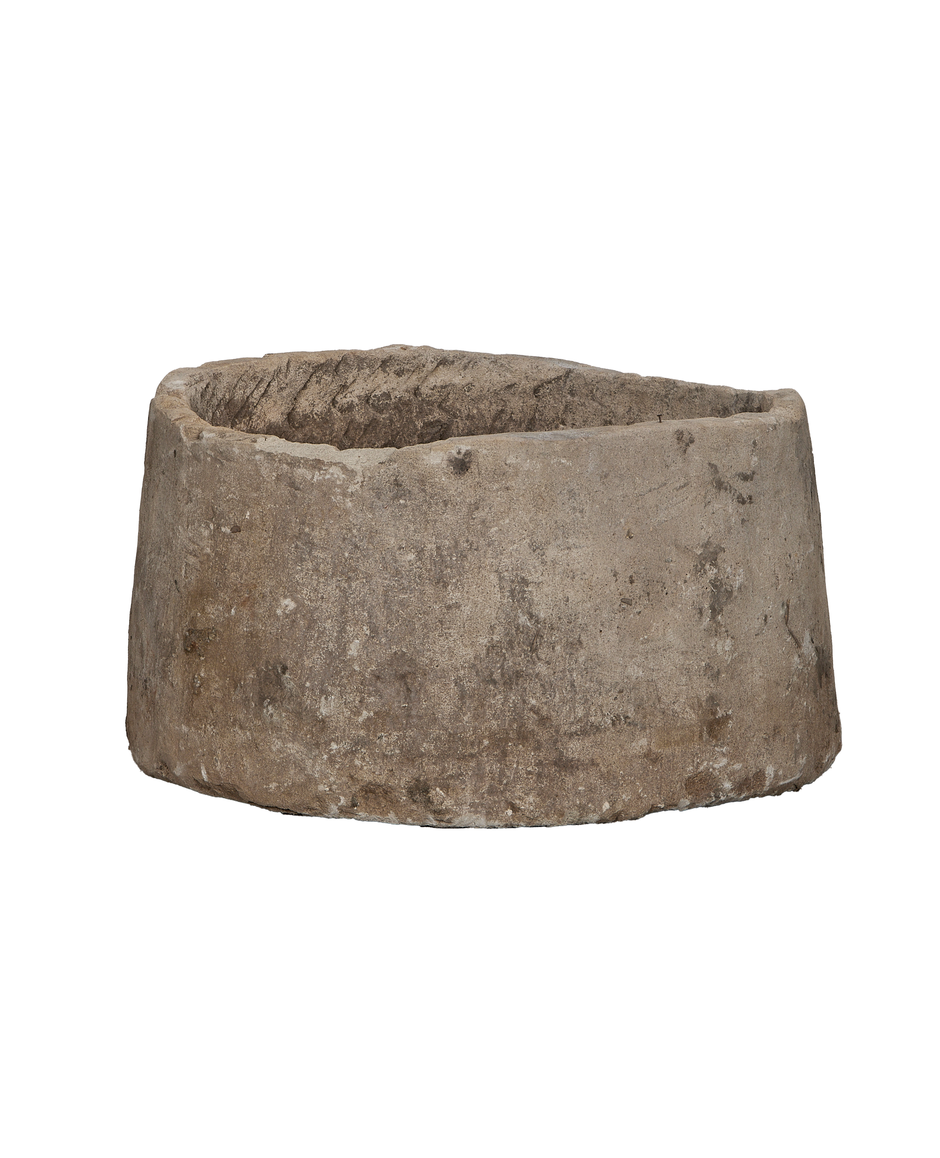 Vintage Indonesian round limestone trough,