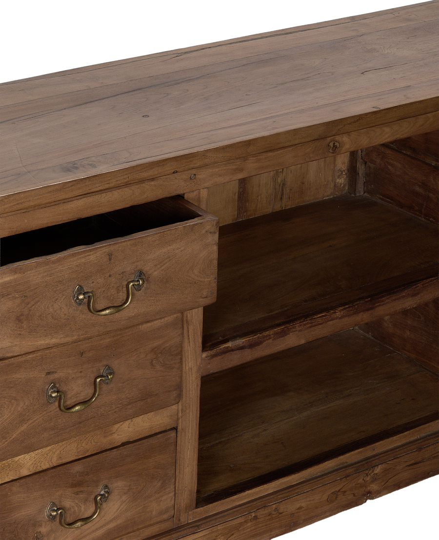 Wood Sideboard - Natural side view