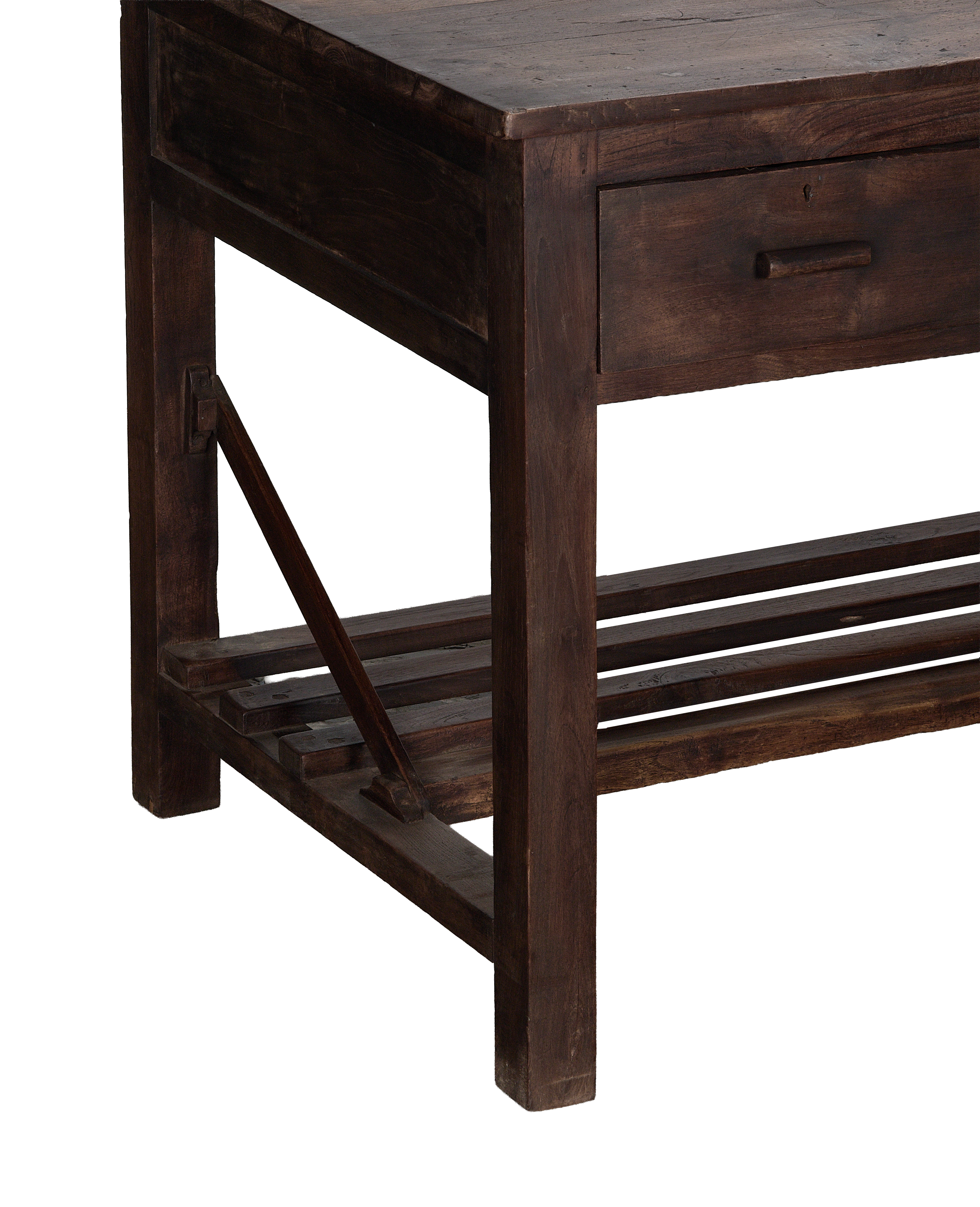 Wood Desk - Natural side view