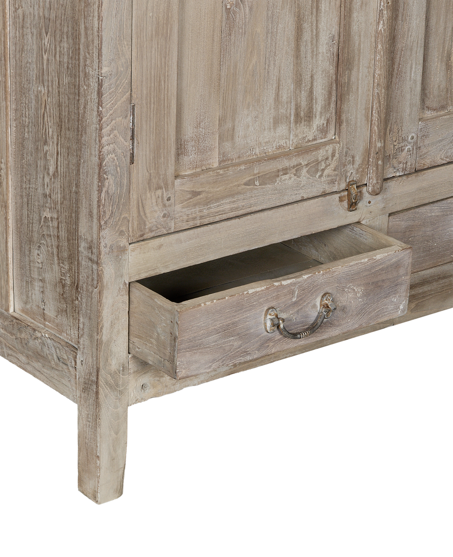 Wood Cabinet - Bleached side view