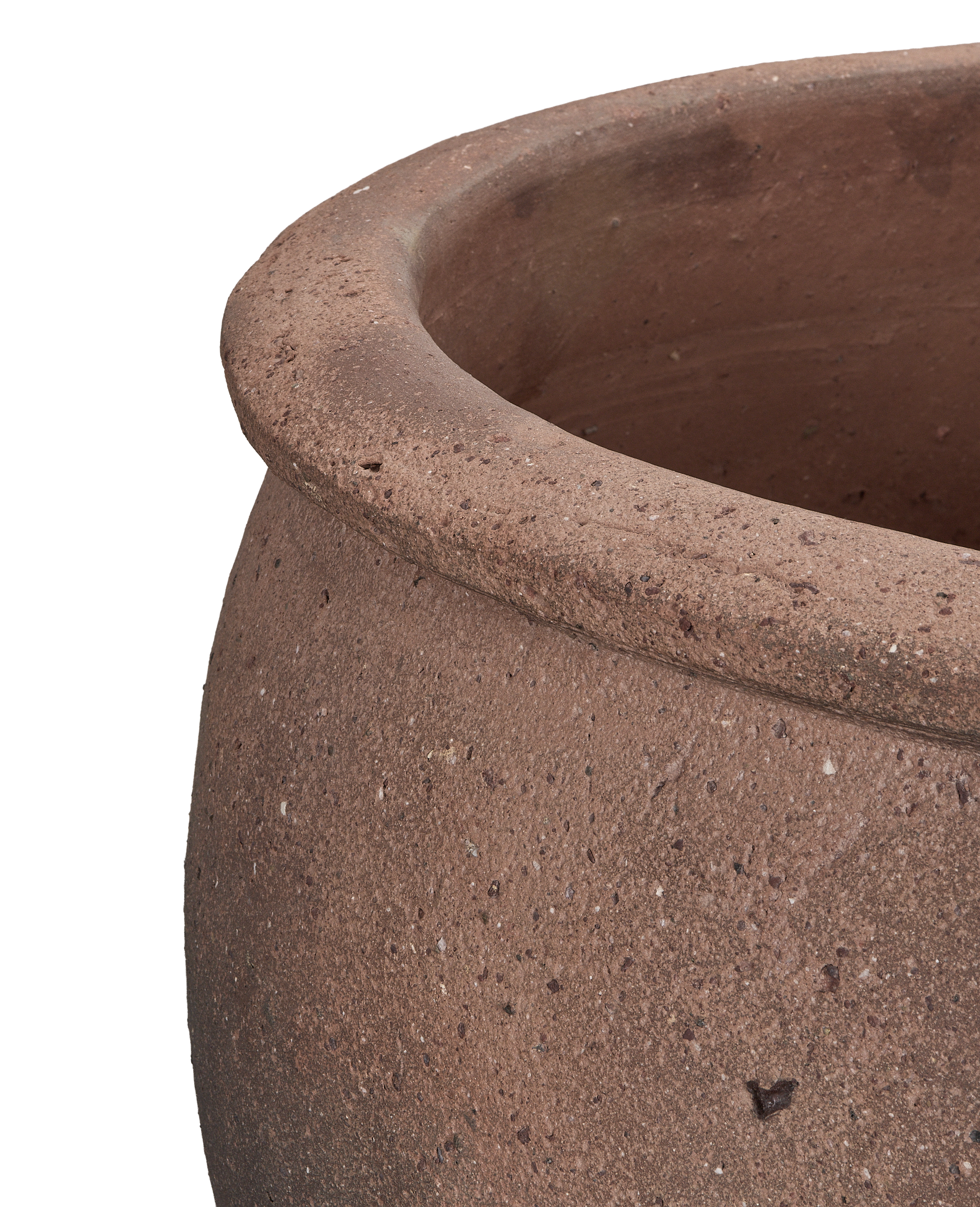 Bisque Wide Mouth Planter, ceramic, detail
