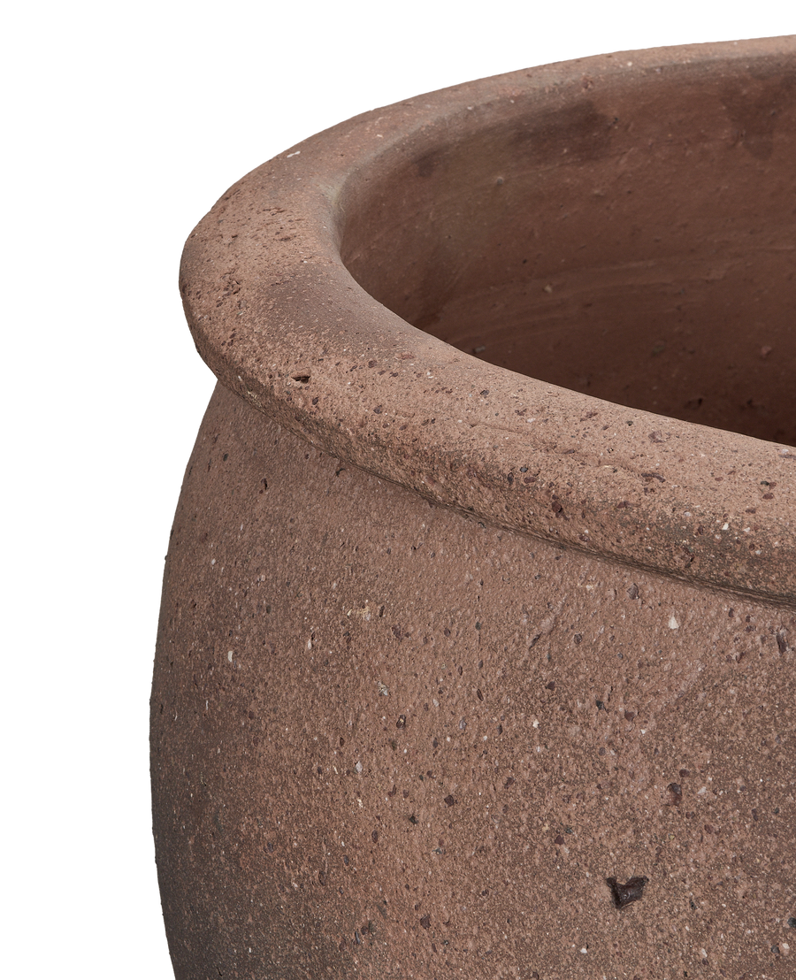 Bisque Wide Mouth Planter, ceramic, detail