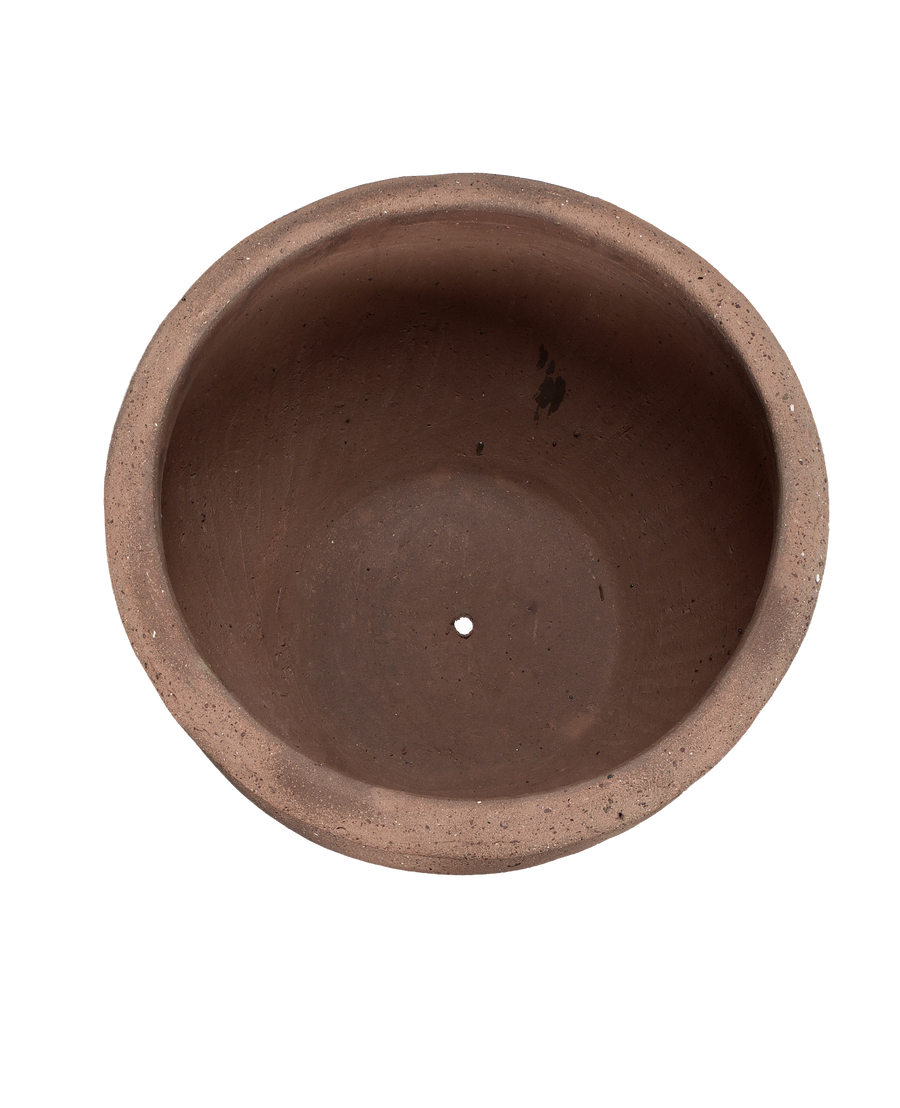 Bisque Wide Mouth Planter, ceramic, overhead view