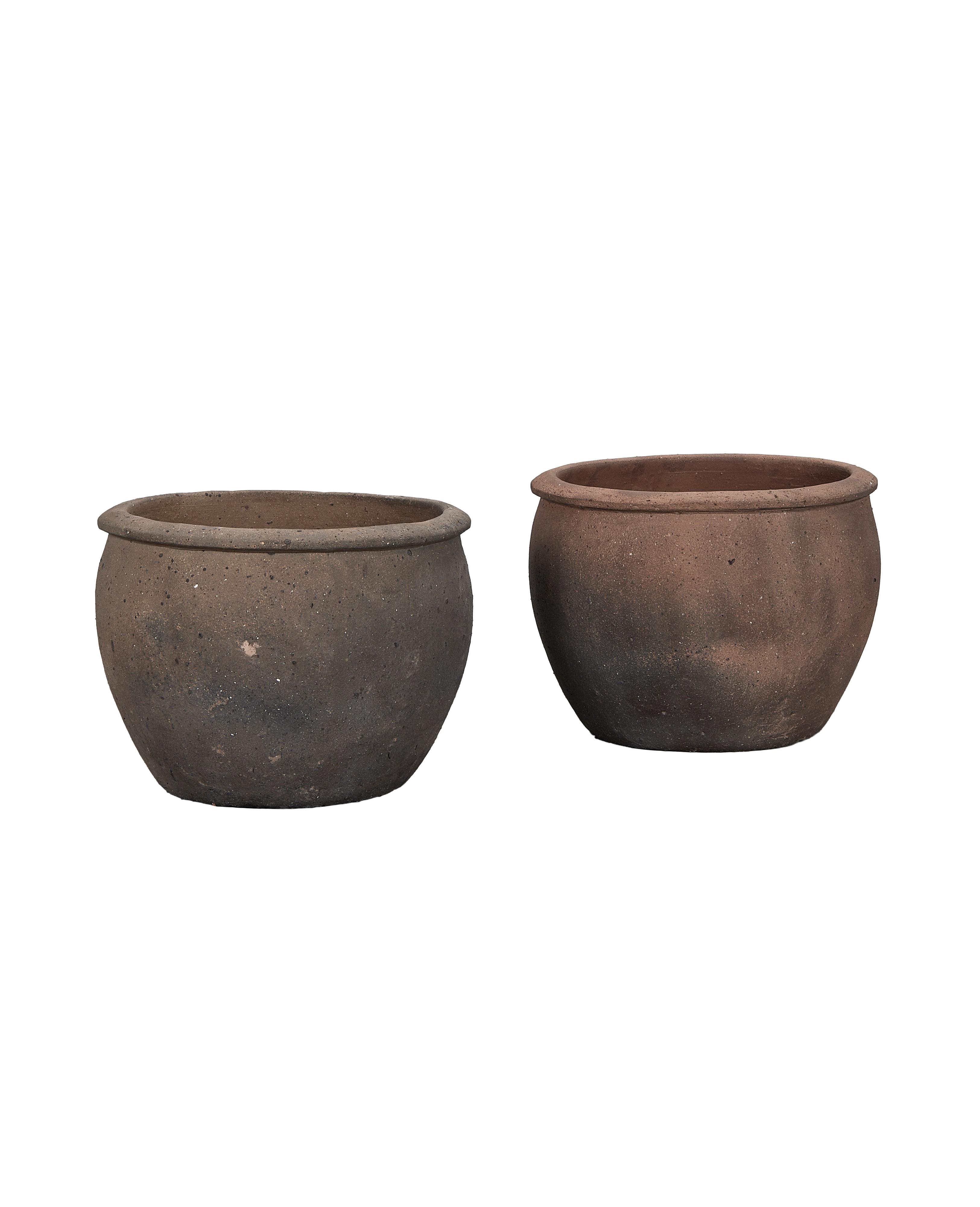 Bisque Wide Mouth Planter, ceramic, three-quarter view