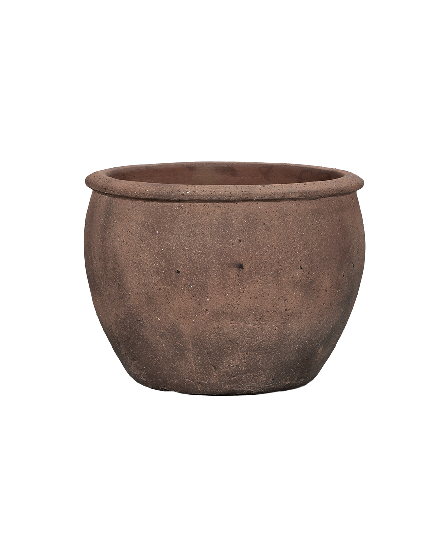 Bisque Wide Mouth Planter, ceramic, detail