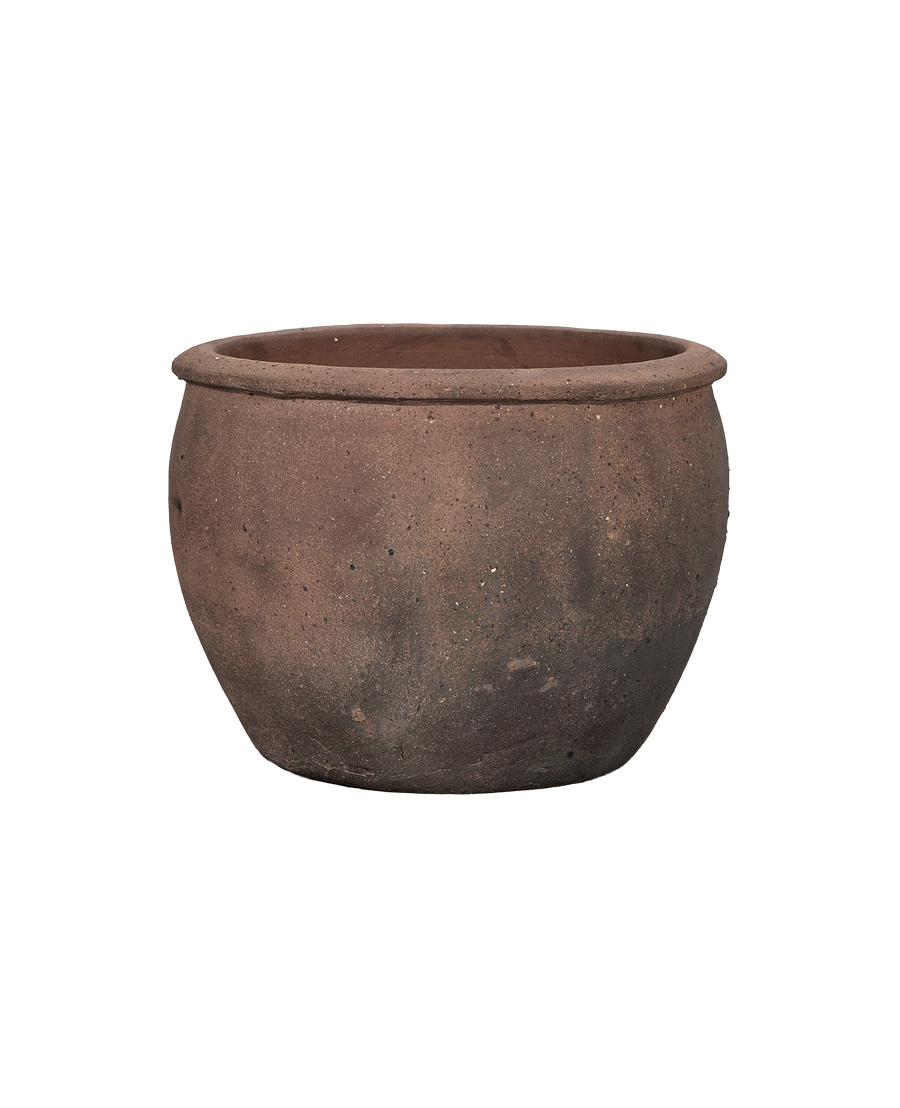 Bisque Wide Mouth Planter, ceramic, detail