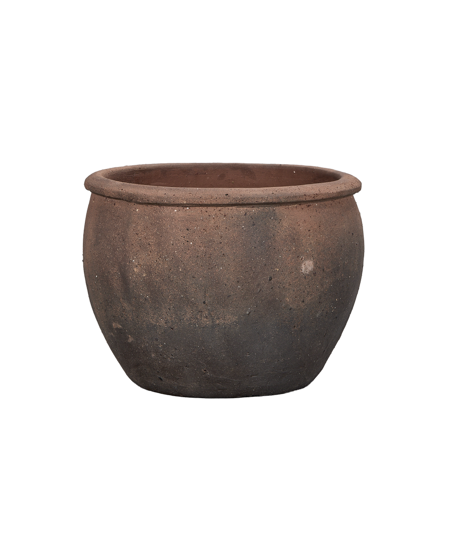 Bisque Wide Mouth Planter, ceramic, detail