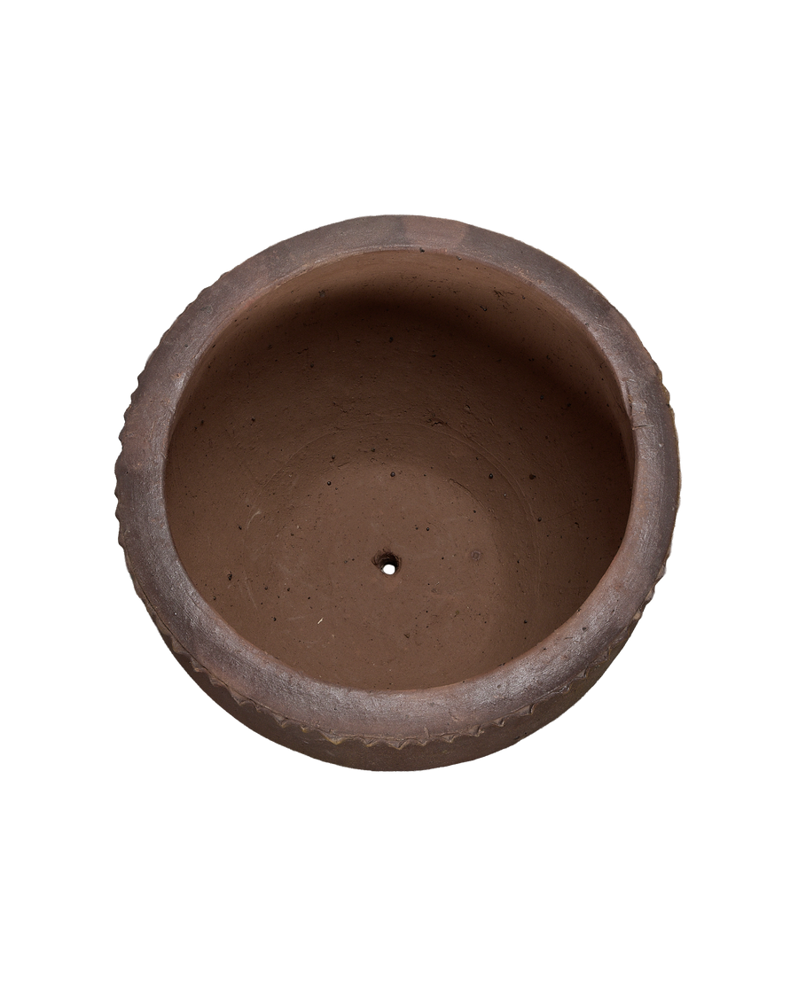 Sienna Wide Mouth Planter, Medium, ceramic, overhead view