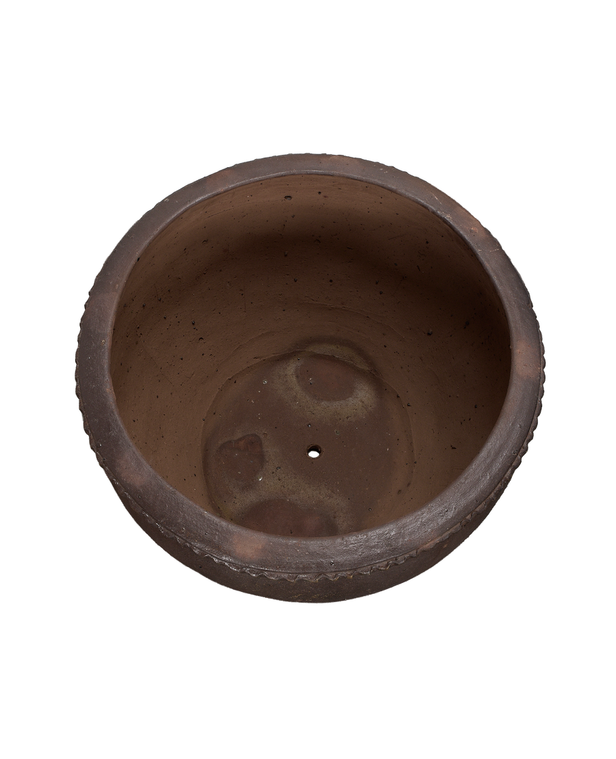 Sienna Wide Mouth Planter, Large, ceramic, overhead view