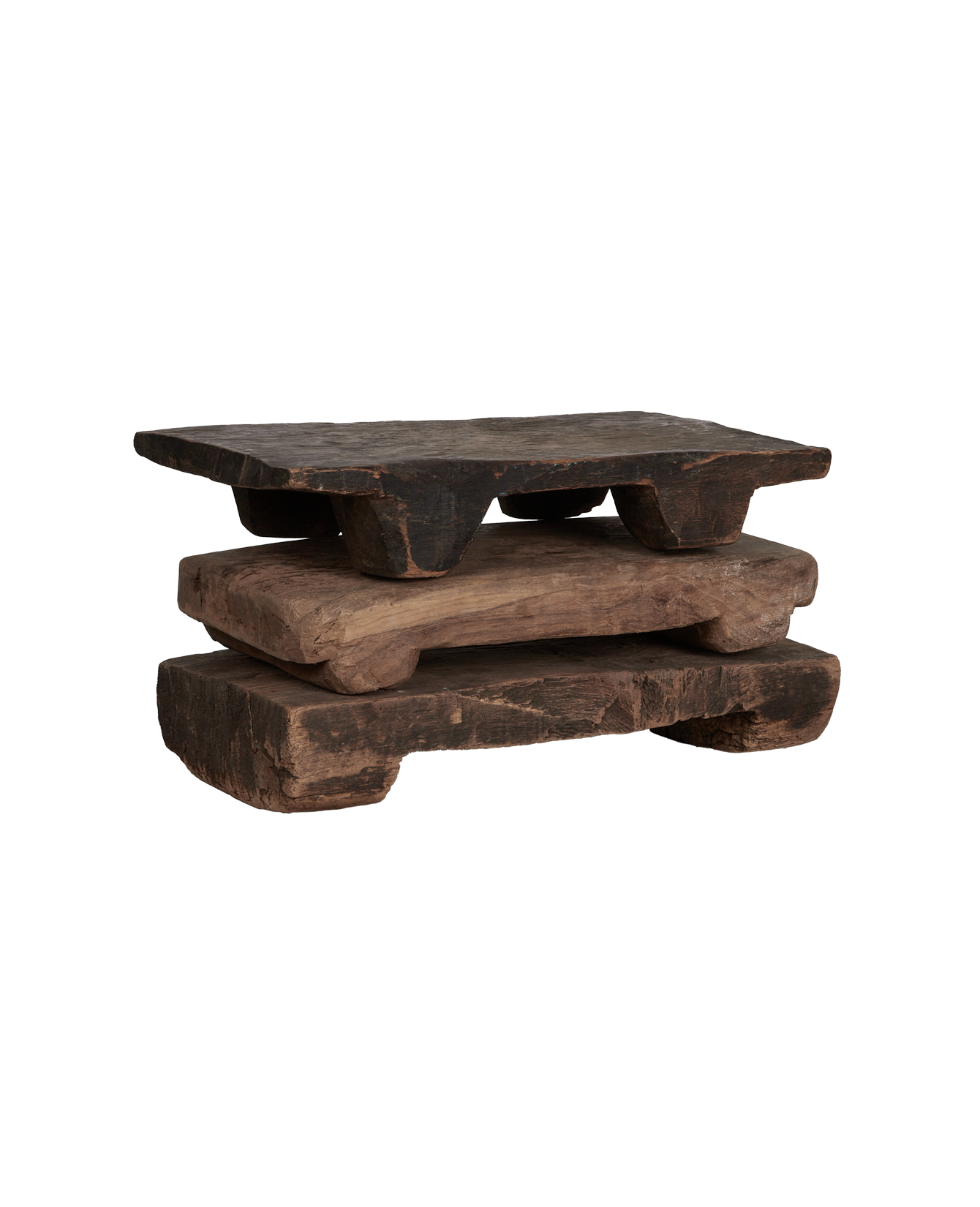 Vintage Rectangle Riser - Natural from India made of Wood