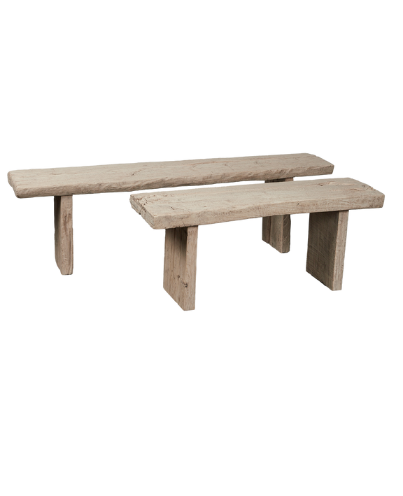 Chunky Elm Bench - Bleached