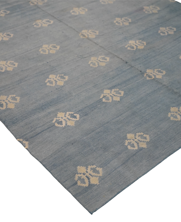 Dhurrie Rug - Blue Geometric
