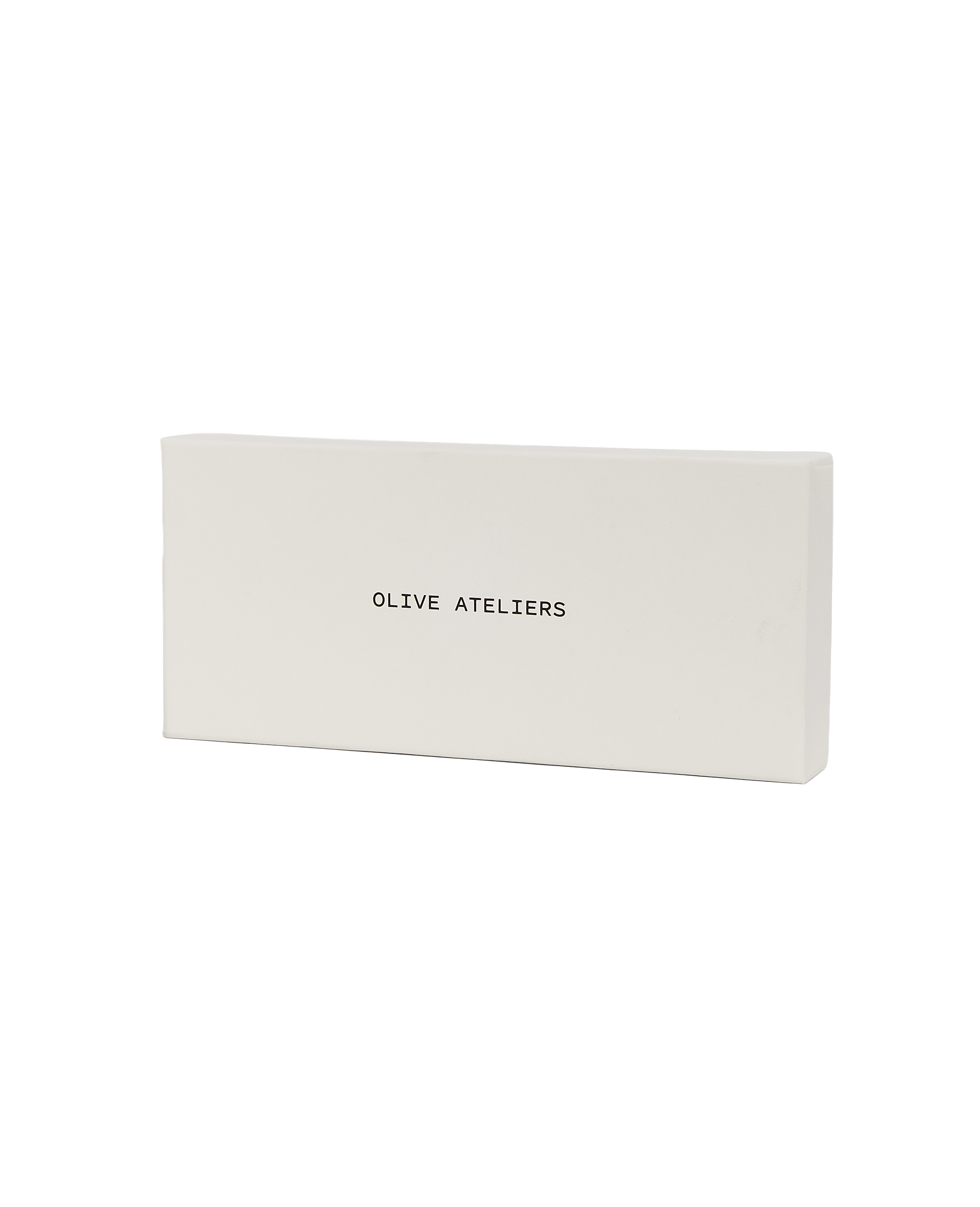 Olive Ateliers keepsake gift box, closed, angled view