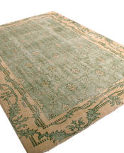 Country Rug - Green and Beige French Style
