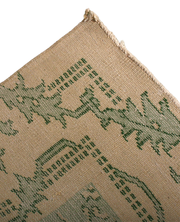Country Rug - Green and Beige French Style
