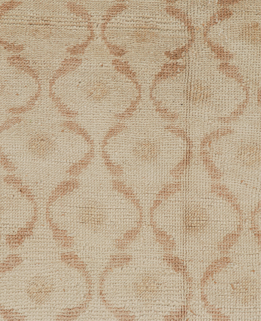 Vintage Zeki Müren Runner - Beige and Brown Lattice from Turkey made of Wool