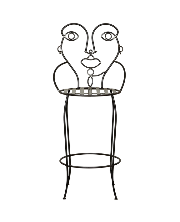 Metal Face Bar Stool - Hers