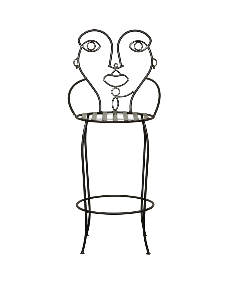 Metal Face Bar Stool - Hers