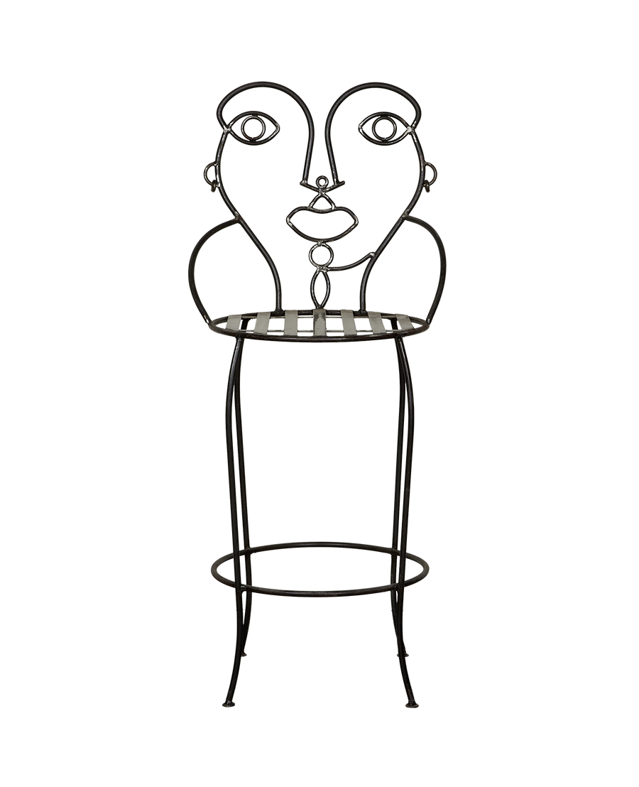 Reproduction Metal Face Bar Stool - Hers from Mexico made of Metal