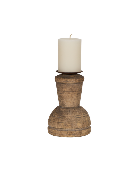 Cup Pillar Candle Stand - Bleached