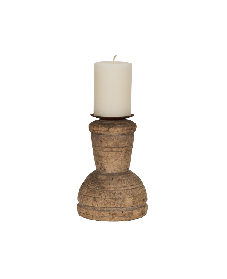 Cup Pillar Candle Stand - Bleached
