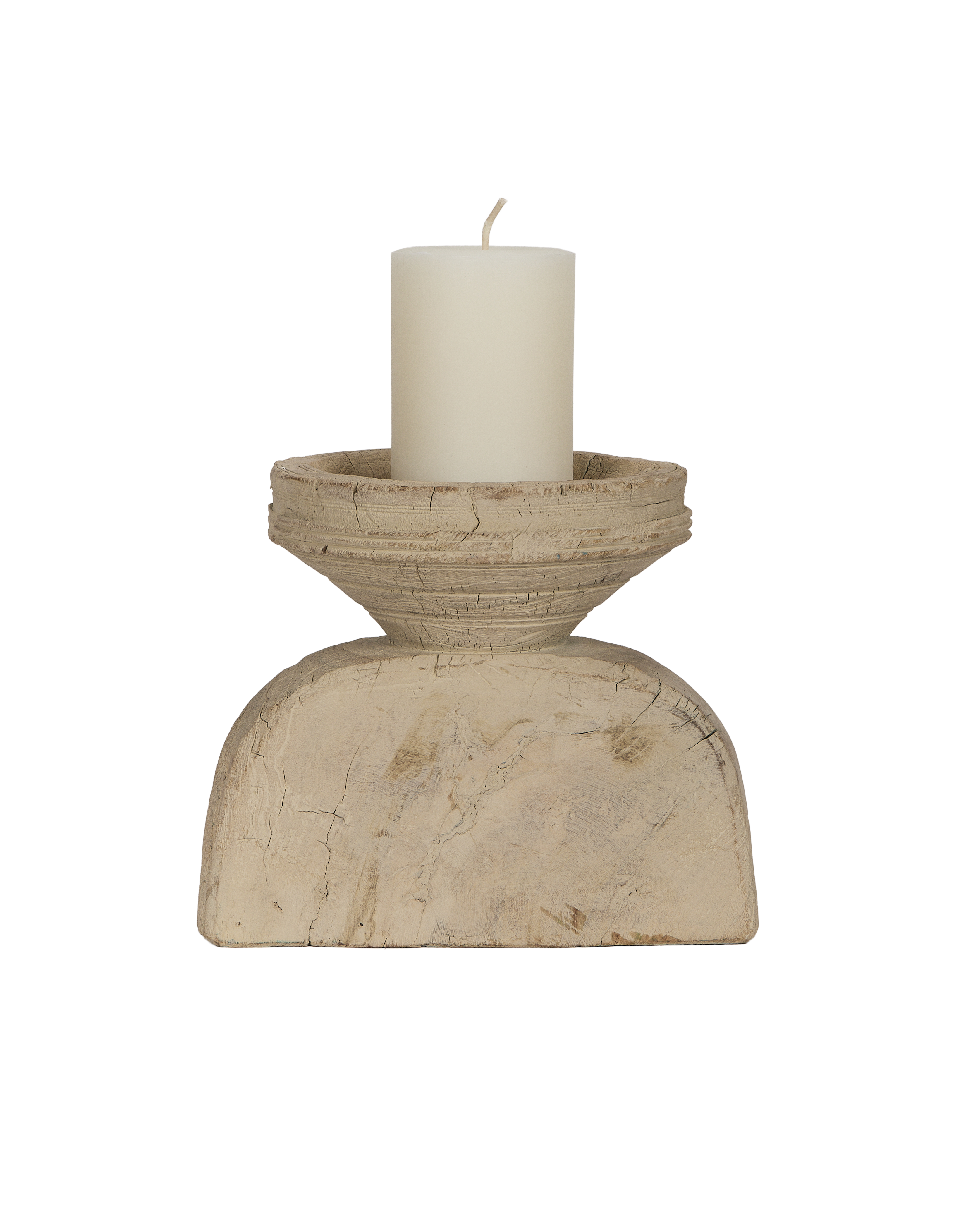Seeder Pillar Candle Stand - Bleached