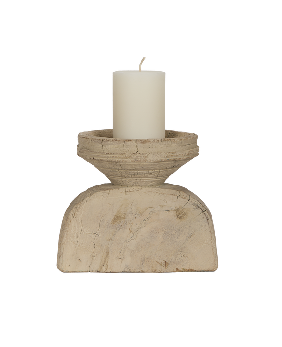 Seeder Pillar Candle Stand - Bleached