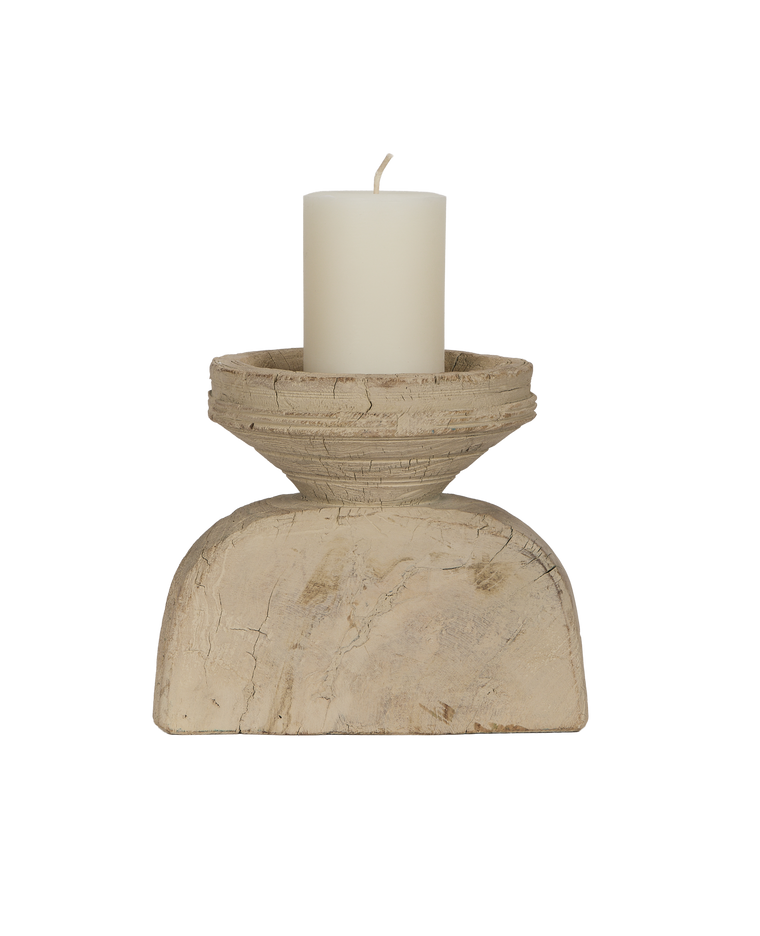 Seeder Pillar Candle Stand - Bleached