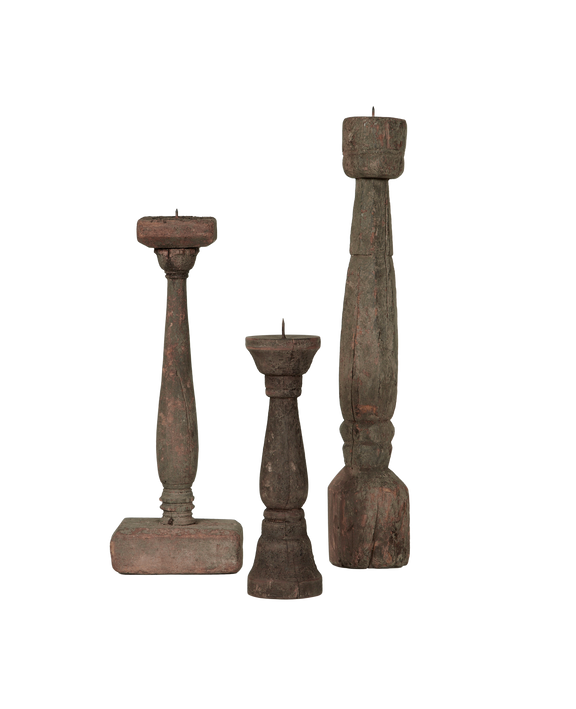 Salvaged Pillar Candle Stand - Natural