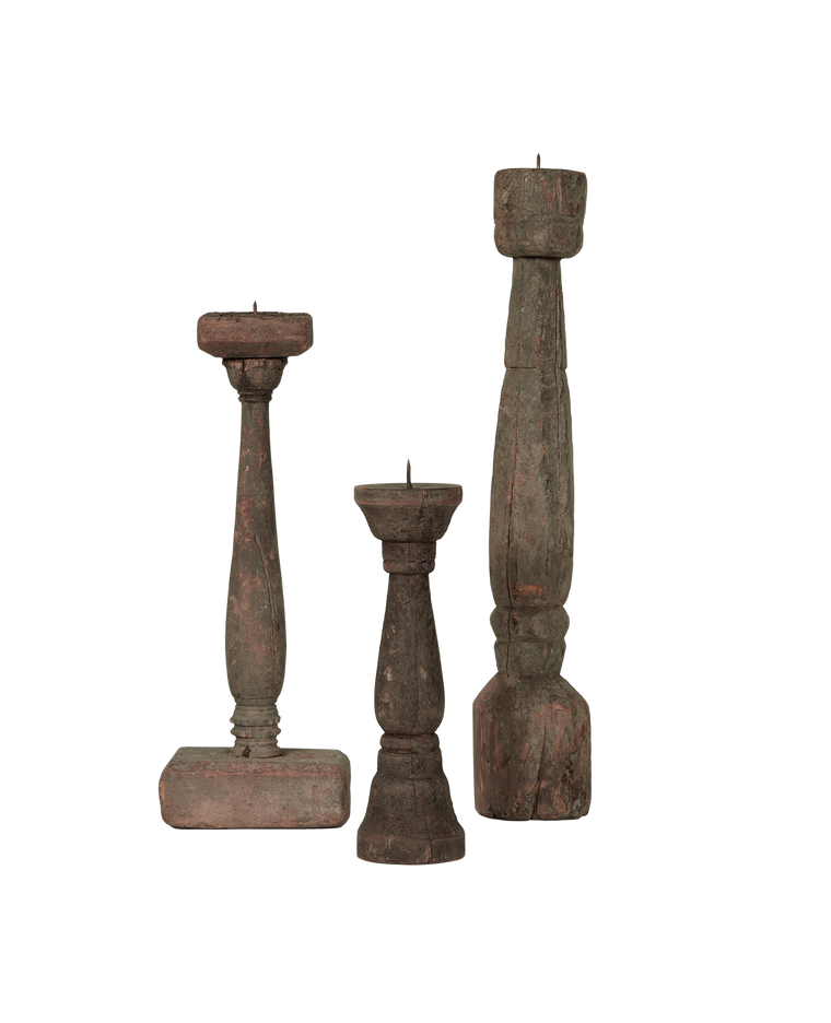 Salvaged Pillar Candle Stand - Natural