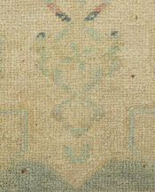 Country Rug - Green and Cream Floral Medallion