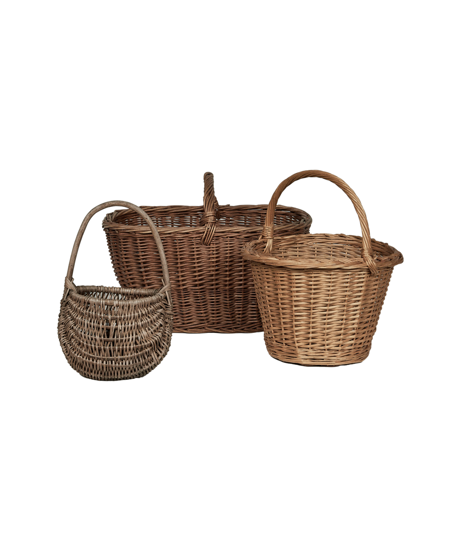 Vintage Harvest Basket from France made of Wicker