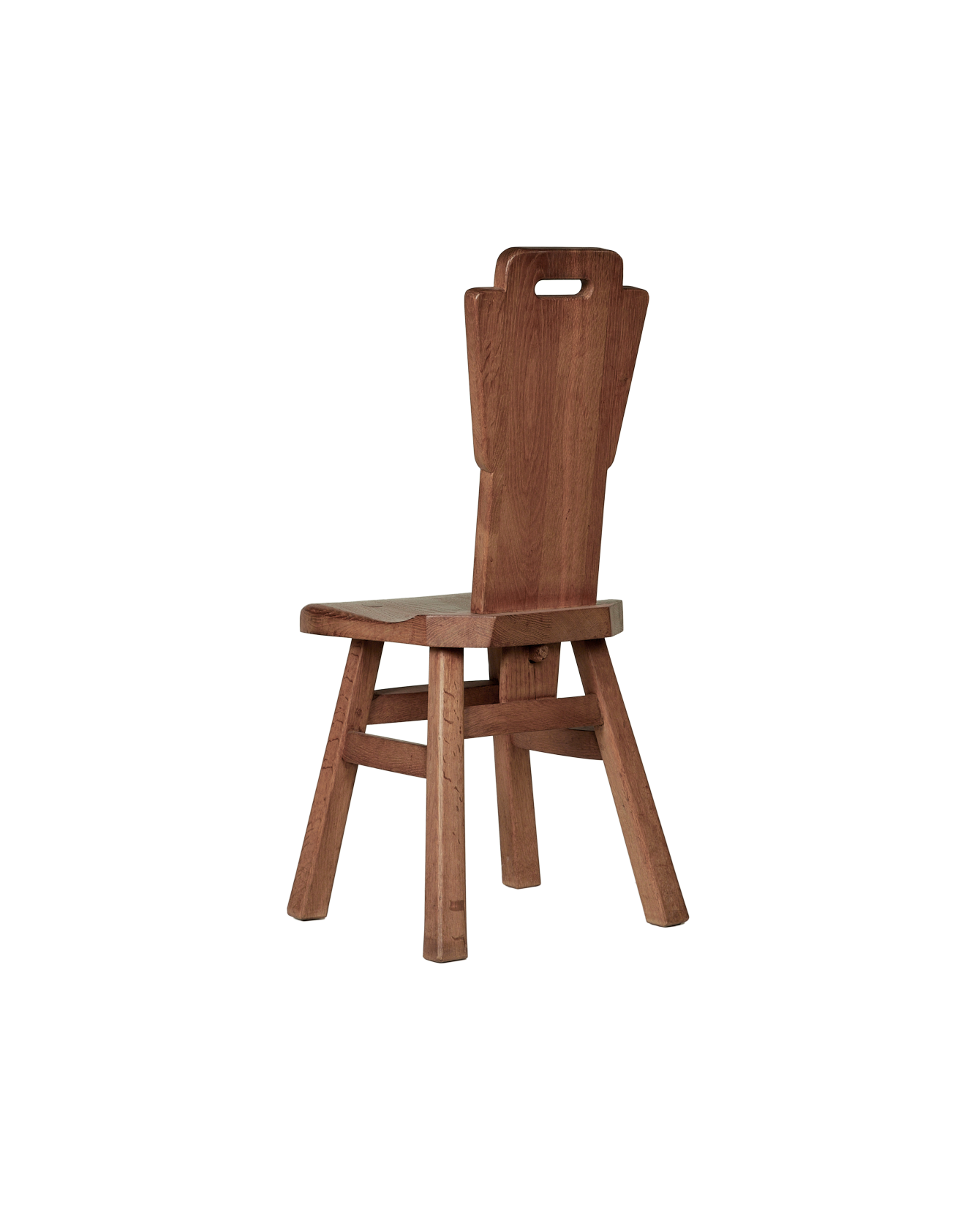 Vintage Brutalist Chair - Tall Back from France made of Wood
