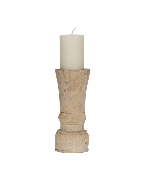 Statuary Pillar Candle Stand - Bleached