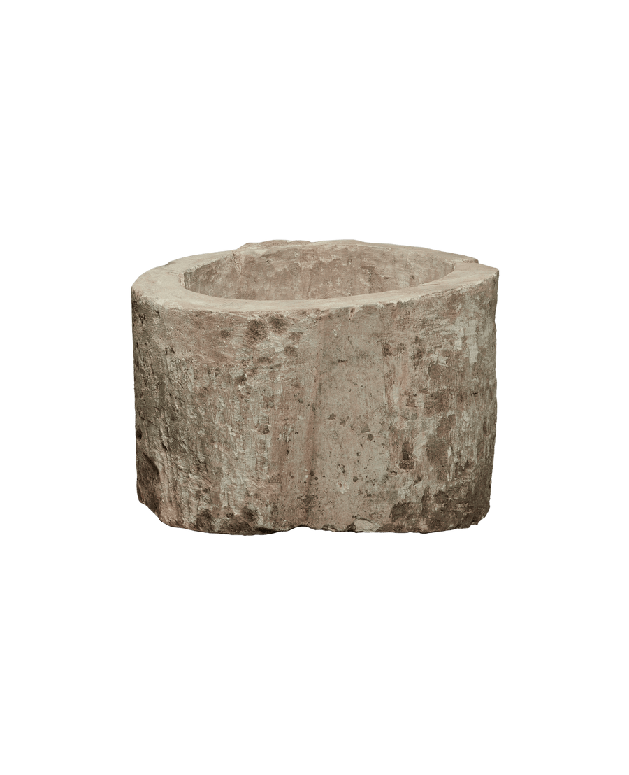 Vintage Limestone Trough - Round from Indonesia made of Stone