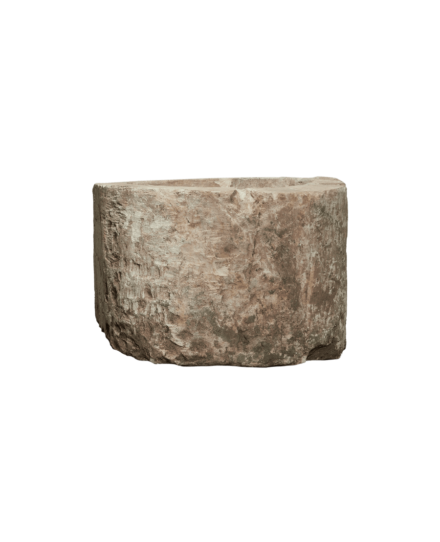 Vintage Limestone Trough - Round from Indonesia made of Stone