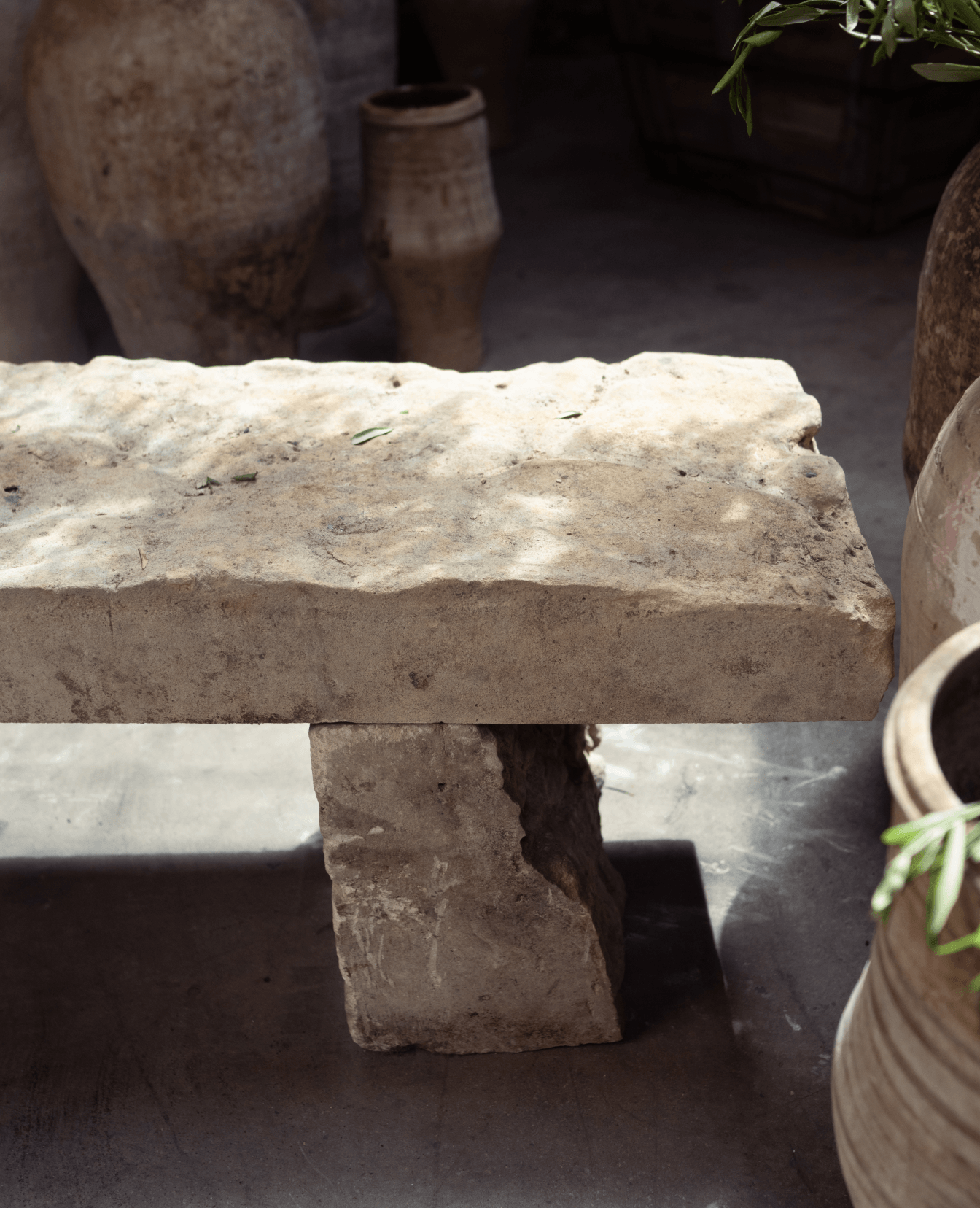 Vintage Limestone Bench from Indonesia made of Stone