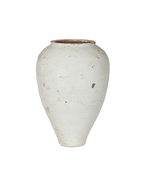 Olive Jar - White Wash