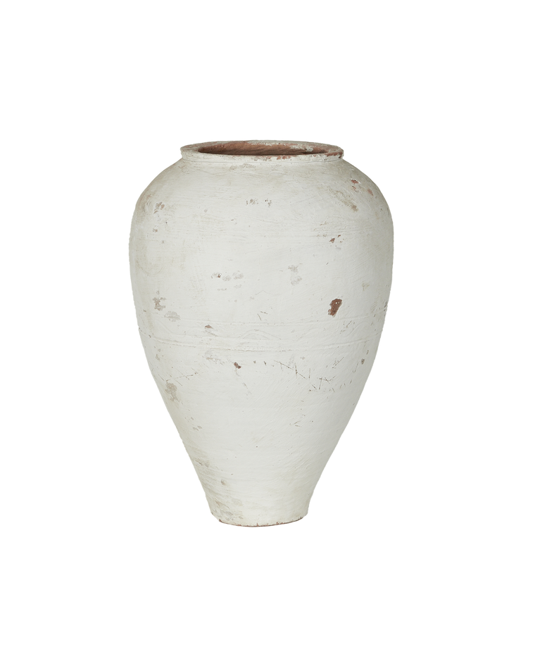 Olive Jar - White Wash