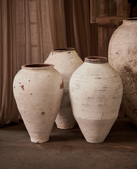 Olive Jar - White Wash