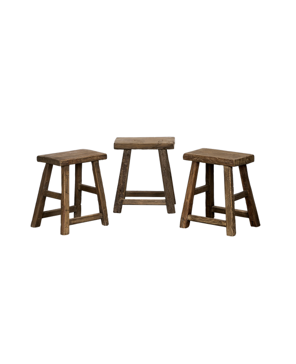 Elm Wood Stool - Natural