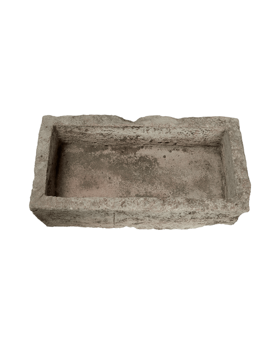 Vintage Limestone Trough - Rectangle from Indonesia - Planters, Fountains, & Water Features