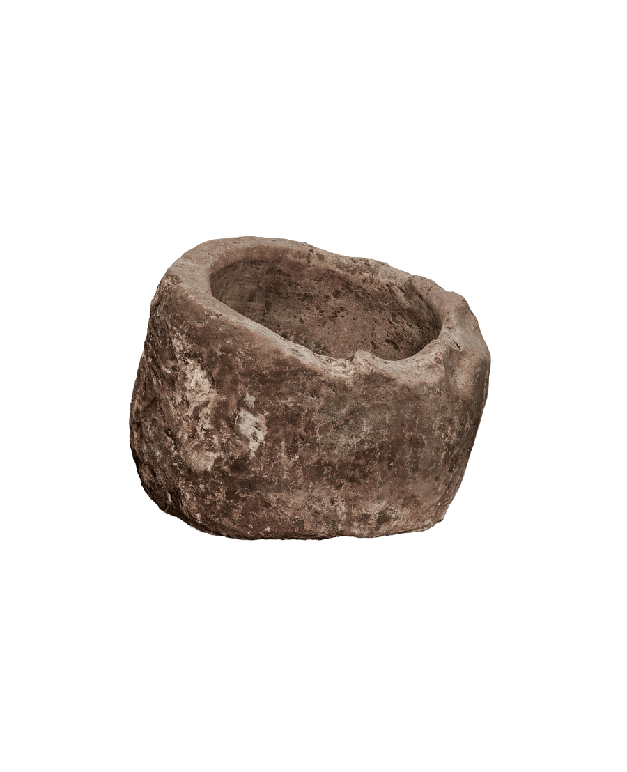 Olive Ateliers Vintage Limestone Trough - Round from Indonesia ...