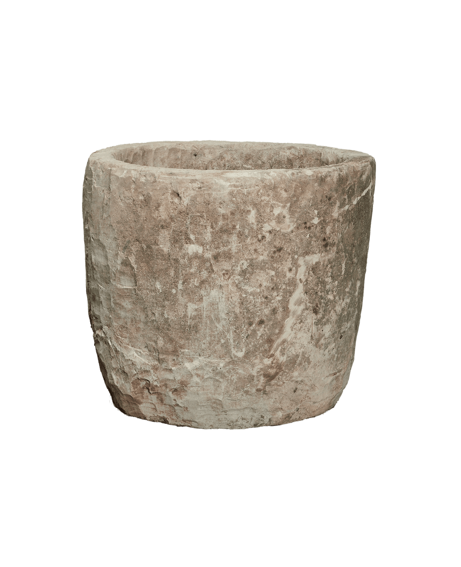 Reproduction Limestone Trough - Round from Indonesia - Planters, Fountains, & Water Features