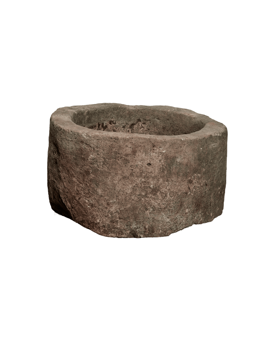 Vintage Limestone Trough - Round from Indonesia - Planters, Fountains, & Water Features