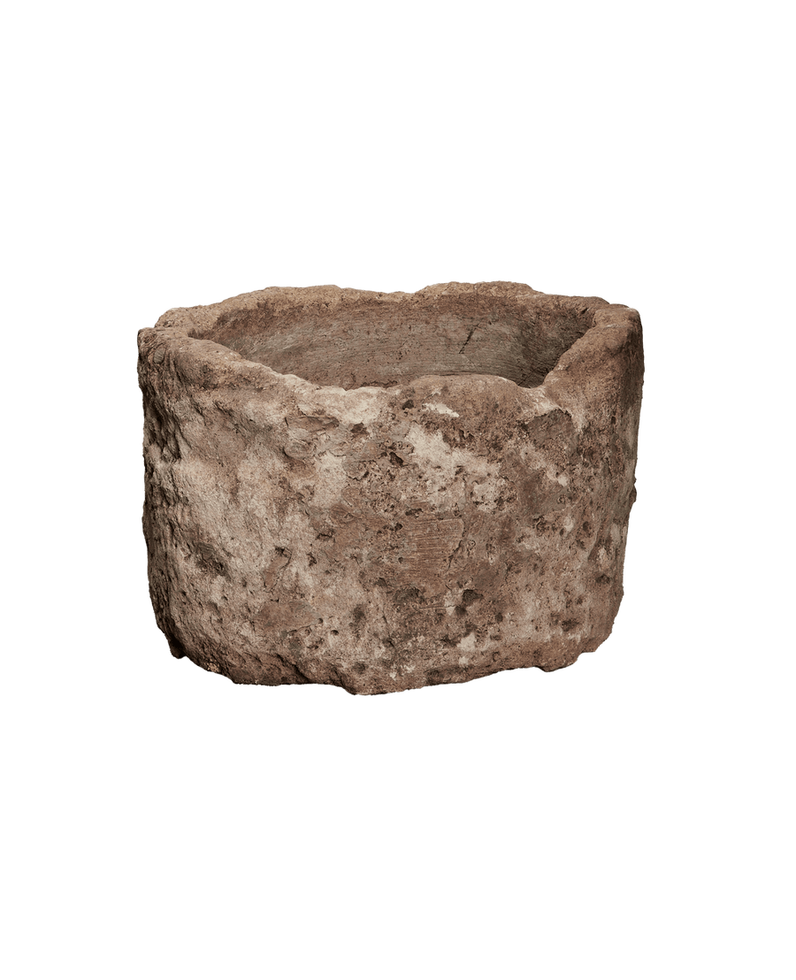 Vintage Limestone Trough - Round from Indonesia - Planters, Fountains, & Water Features